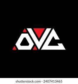 OVC triangle letter logo design with triangle shape. OVC triangle logo design monogram. OVC triangle vector logo template with red color. OVC triangular logo Simple, Elegant, and Luxurious design.