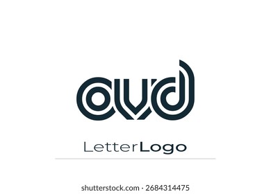 Diseño de logotipo de carta moderno único creativo de OVD. Diseño elegante del logotipo del monograma con los Elementos decorativos y la tipografía