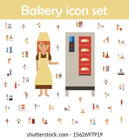 Oven, bakery color icon. Bakery icons universal set for web and mobile