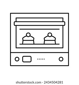 icono de línea de postre de horno vector. signo de postre de horno de horno. símbolo de contorno aislado ilustración negra