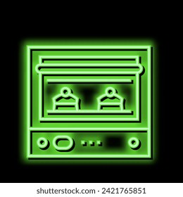 oven baking dessert neon light sign vector. oven baking dessert illustration