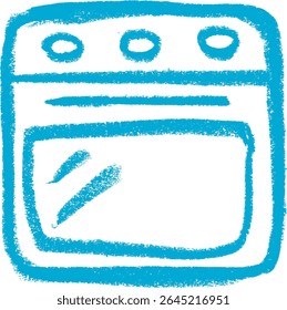 Oven Baking Kitchen Related Icon Crayon Chalk Drawing Vector