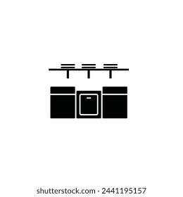 Oven cabinet vector icon illustration sign