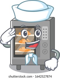 Oven cake cartoon concept Sailor wearing hat