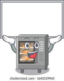 A oven cake mascot picture raised up board