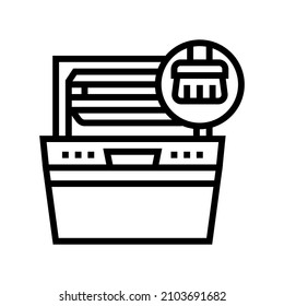 oven cleaning line icon vector. oven cleaning sign. isolated contour symbol black illustration