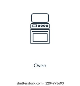Oven concept line icon. Linear Oven concept outline symbol design. This simple element illustration can be used for web and mobile UI/UX.