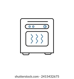 icono de línea de concepto de horno. Ilustración de elemento simple. diseño de símbolos de contorno de concepto de horno.