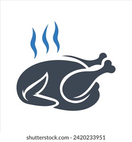 Oven cooked chicken. Chicken icon. Food. Roast chicken icon