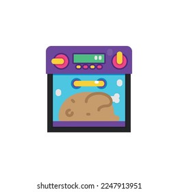 Oven, cooking flat icons. Vector illustration. Editable stroke. Isolated icon suitable for web, infographics, interface and apps.