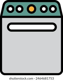 A Oven for cooking icon illustration in line style