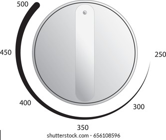 Oven Dial Vector With Temperature Measurements