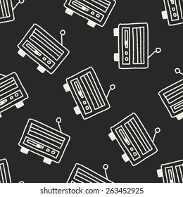 Oven doodle drawing seamless pattern background
