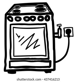 Oven doodle icon with separated fill layer