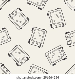 oven doodle seamless pattern background