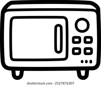Ícone e ilustração do vetor de doodle do forno