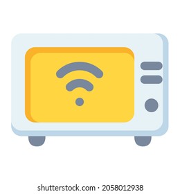 oven electronic iot house single isolated icon with flat style