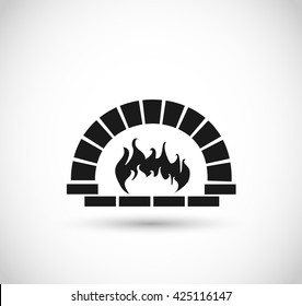 Oven/ fireplace icon vector 