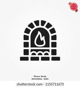 Oven, fireplace icon vector, food sign, illustration on background