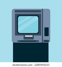 Oven flat icon. Automated teller machine vector illustration.