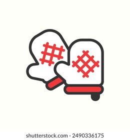 icono de guante de horno, icono aislado tema panadería