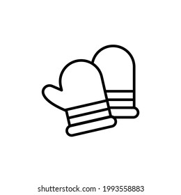 Oven glove line icon, outline vector sign, linear pictogram isolated on white. logo illustration. chef, glove protection kitchen utensil line style icon vector illustration