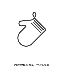 Oven Glove Line Icon, Outline Vector Sign, Linear Pictogram Isolated On White. Logo Illustration