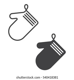 Glove, kitchen, mitt, mitten, oven-glove, potholder icon - Download