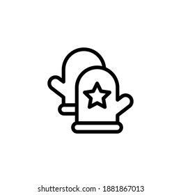 Oven Glove Linear icon in vector. Logotype