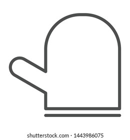 Oven glove vector isolate thin line icon in white background