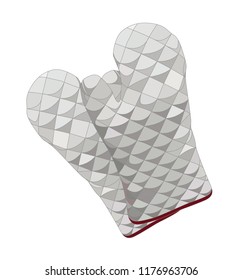 oven gloves realistic vector illustration isolated