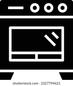 Oven Glyph Icon - Single Icon, Vector