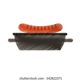 oven grill bbq with food icon vector illustration design
