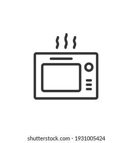 Icono de horno. icono de cocción. icono de línea. icono de pastel. aislado en blanco