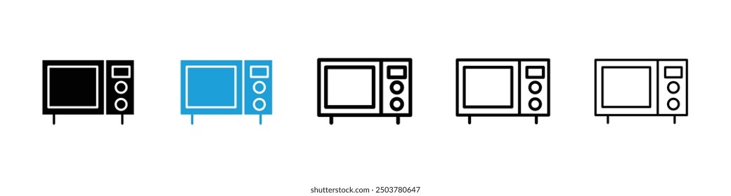 Oven icon in black and blue colors