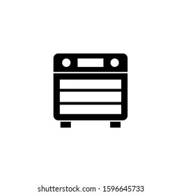 Oven icon in black flat design on white background, Oven symbol vector sign isolated on white background illustration for graphic and web design