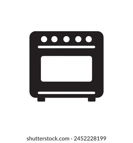 Oven icon. Black Oven icon on white background. Vector illustration