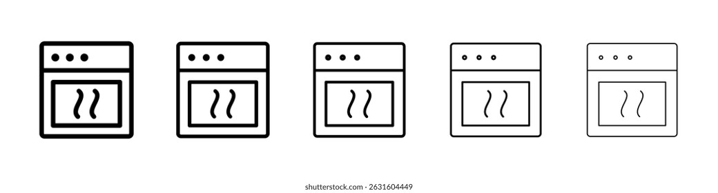 Ícone de forno em preto. Ilustração vetorial para design gráfico