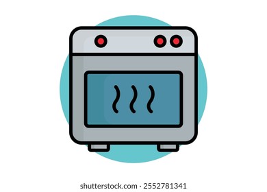 Oven icon. colored outline icon style. icon related to kitchen utensils. meal elements vector illustration