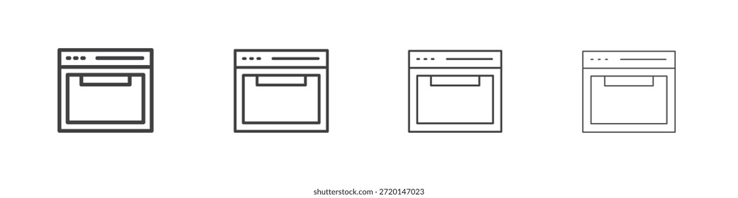 Konzept des Ofensymbols Lineares Piktogramm. Einfache Elementgrafik.