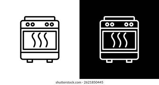 Traçado do conceito do ícone do forno no plano de fundo branco