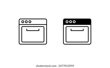 Ofen-Icon-Design mit weißem Hintergrund Stock-Illustration