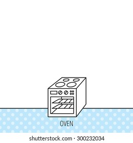 Oven icon. Electric stove sign. Circles seamless pattern. Background with icon. Vector