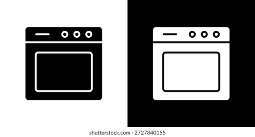 Icono de horno Ilustración vectorial plana. Símbolos negros simples