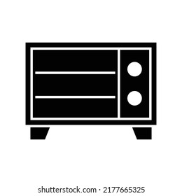 Oven icon, full black. Vector illustration, suitable for content design, website, poster, banner, menu, or video editing needs