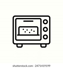 oven icon, isolated bakery outline icon set