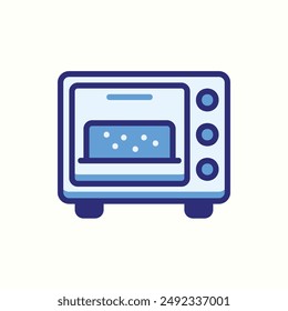 oven icon, isolated blue icon theme bakery