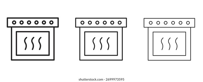Ícone de forno sinal de estilo linear para conceito móvel e web design.