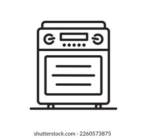 oven icon microwave icon cooking concept for kitchen interior design themes, website, books, pictogram for  app web logo banner - Vector