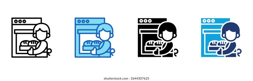 Icono de horno Multi Style Ilustración vectorial